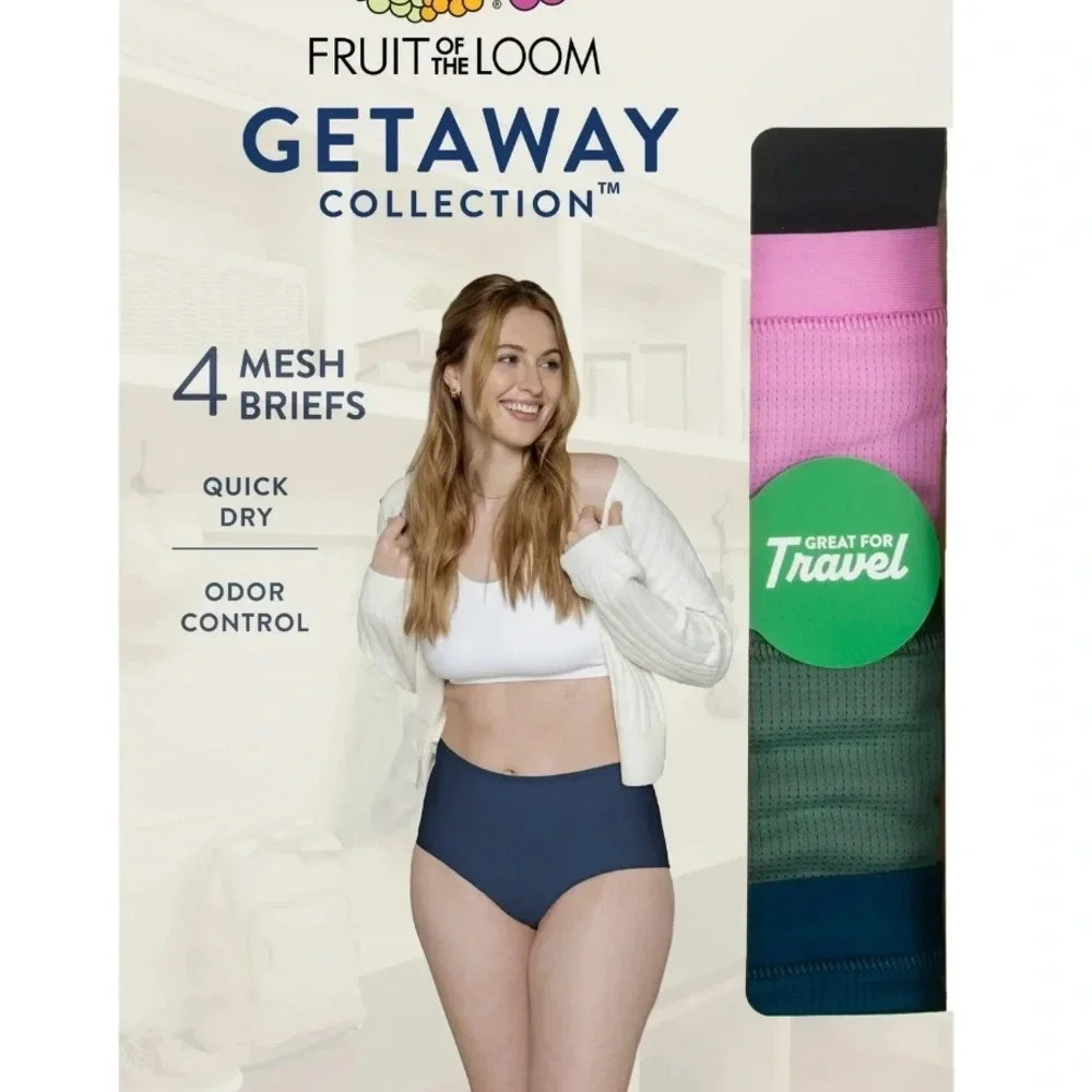 Fruit of the Loom Women's Getaway Collection, Cooling Mesh Brief Underwear - Picture 3 of 7